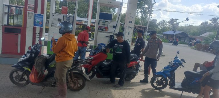 Polsek Basarang Sambang di Lokasi Objek Vital SPBU Di Kec. Basarang
