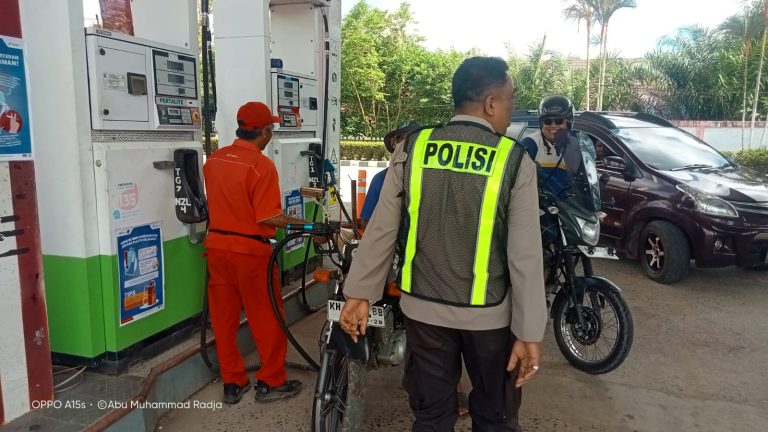 Polsek Basarang Sambang di Lokasi Objek Vital SPBU Di Kec. Basarang