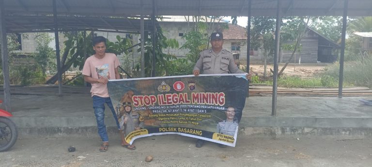Polsek Basarang Sosialisi Larangan Ilegal Mining Di Wilayah Hukumnya