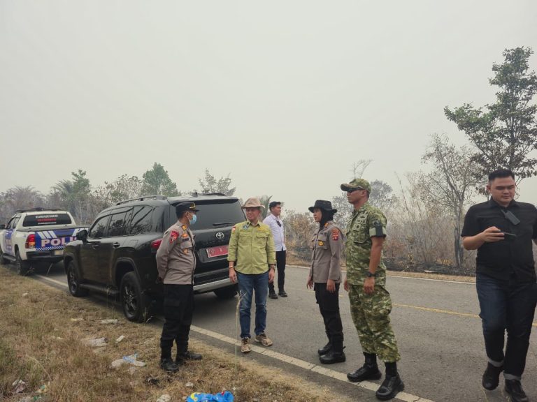 Bupati, Kapolres dan Dandim Gunung Mas Turun Bersama Tinjau Tiga Lokasi Karhutla