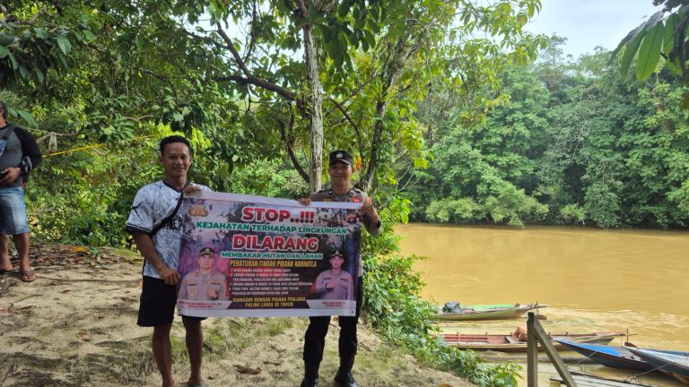 Mitigasi Karhutla Sejak Dini, Personel Polsek Rungan Masifkan Sosialisasi Maklumat Kapolda Kalteng