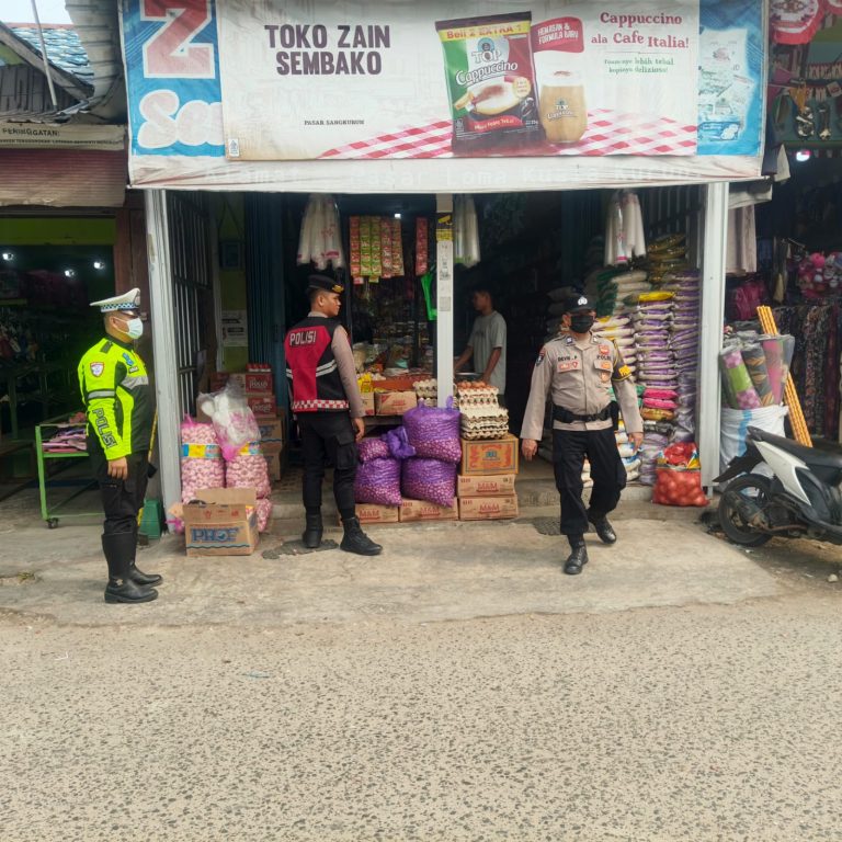 Patroli Pamapta Polres Gunung Mas Sasar Pasar, SPBU hingga Bank di Kuala Kurun