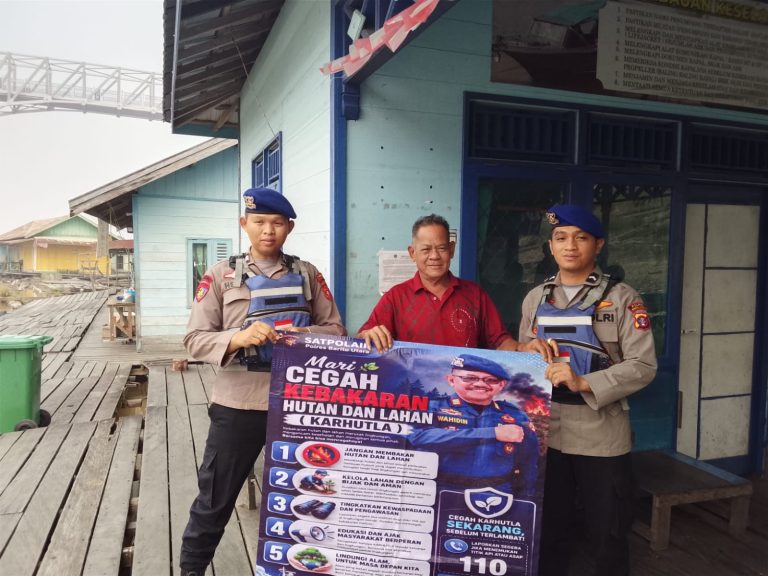 Cegah Karhutla dan El Nino, Polres Barito Utara Sosialisasi Maklumat Kapolda Kalteng di Bantaran Sungai Barito