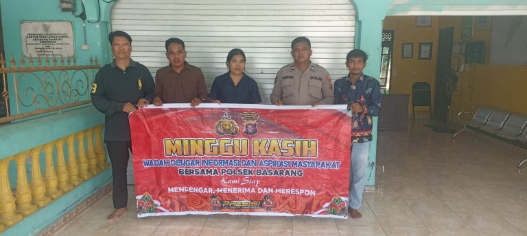 Untuk Menampung Aspirasi Masyarakat Polsek Basarang Melaksanakan Giat Minggu Kasih Di Desa Lunuk Ramba
