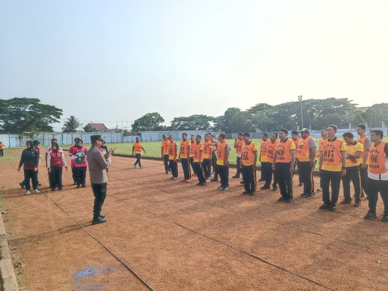 Jaga Kebugaran Personel, Polres Lebak Laksanakan Tes Kesamaptaan Jasmani dan Beladiri Polri Periodik