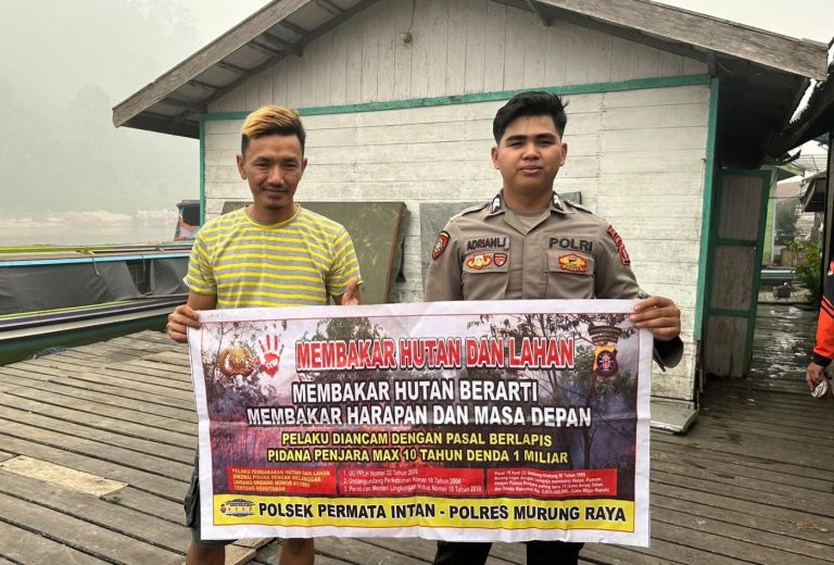 Bhabinkamtibmas Polsek Permata Intan Rangkul Masyarakat Cegah Aksi Membakar Hutan dan Lahan
