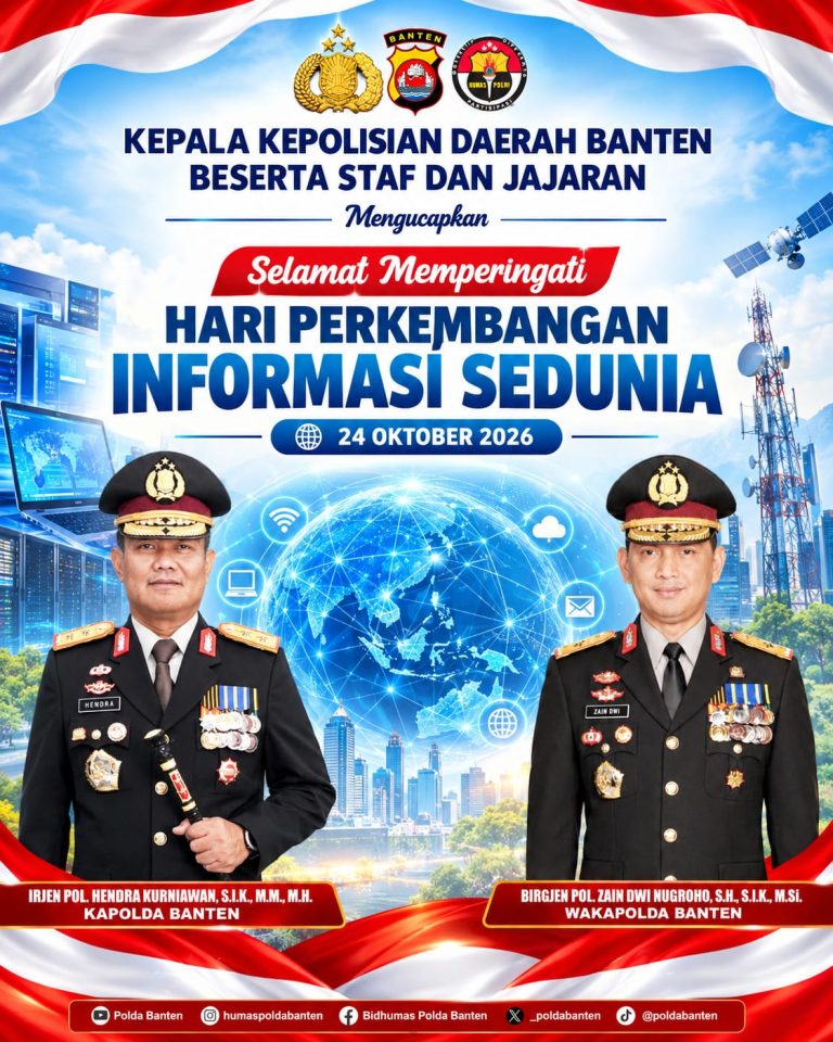 Polda Banten Ucapkan Selamat Hari Perkembangan Informasi Sedunia, Ajak Masyarakat Bijak Bermedia Digital