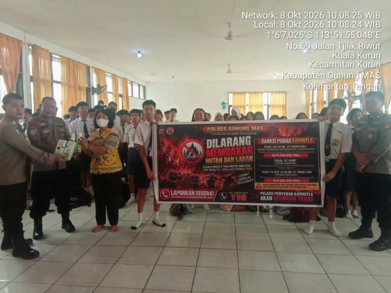 Cegah Karhutla, Polres Gunung Mas Edukasi Siswa SMPN 1 Kurun tentang Bahaya Kabut Asap