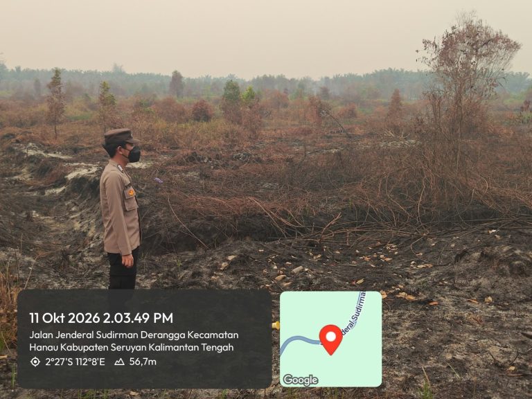 API PADAM, ASAP MASIH TERLIHAT DI DERANGGA, POLSEK HANAU LAKUKAN PEMANTAUAN