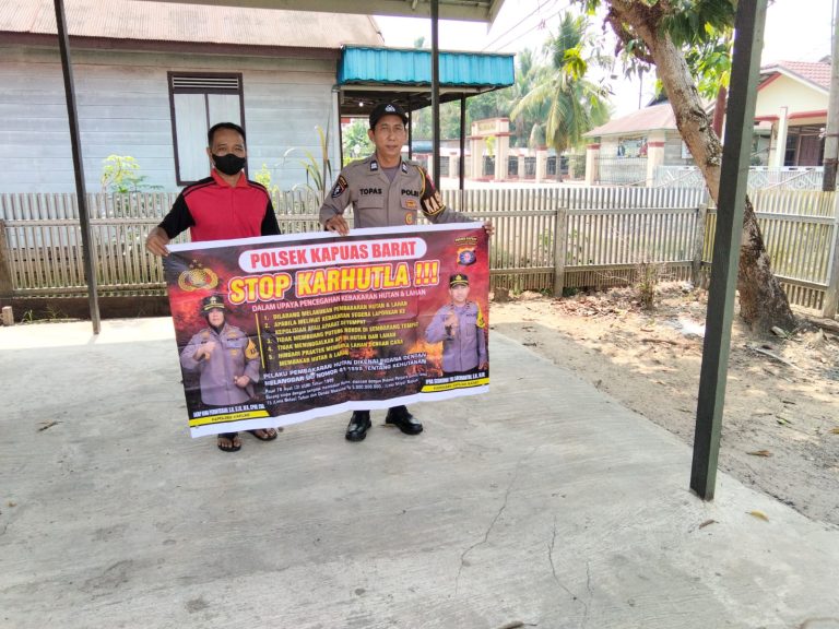 Cegah Karhutla Sejak Dini, Polsek Kapuas Barat Ajak Warga Anjir Kalampan Buka Lahan Tanpa Membakar