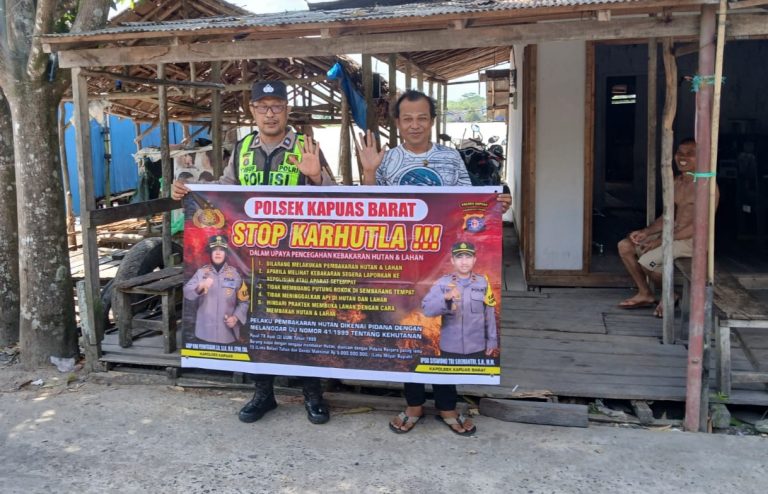 Polsek Kapuas Barat Intensifkan Sosialisasi Karhutla, Minta Warga Desa Saka Mangkahai Tidak Membakar Lahan