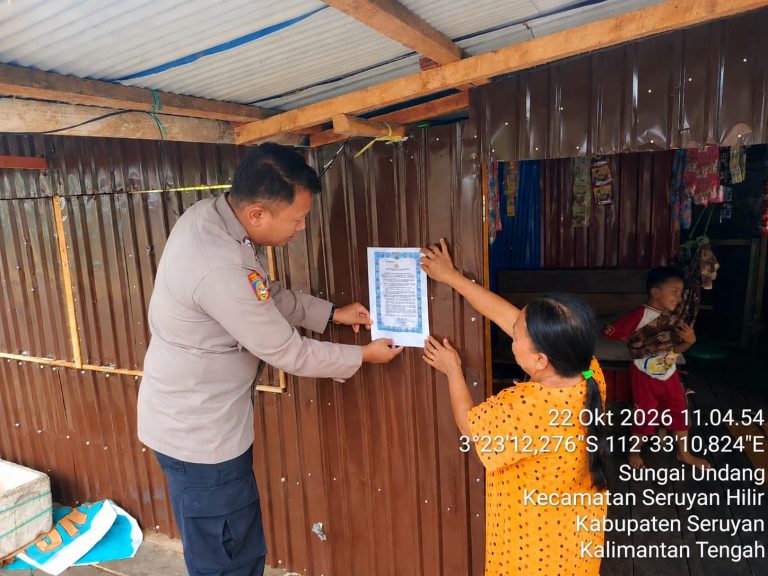 CEGAH KARHUTLA SEJAK DINI, POLSEK SERUYAN HILIR EDUKASI WARGA KUALA PEMBUANG II