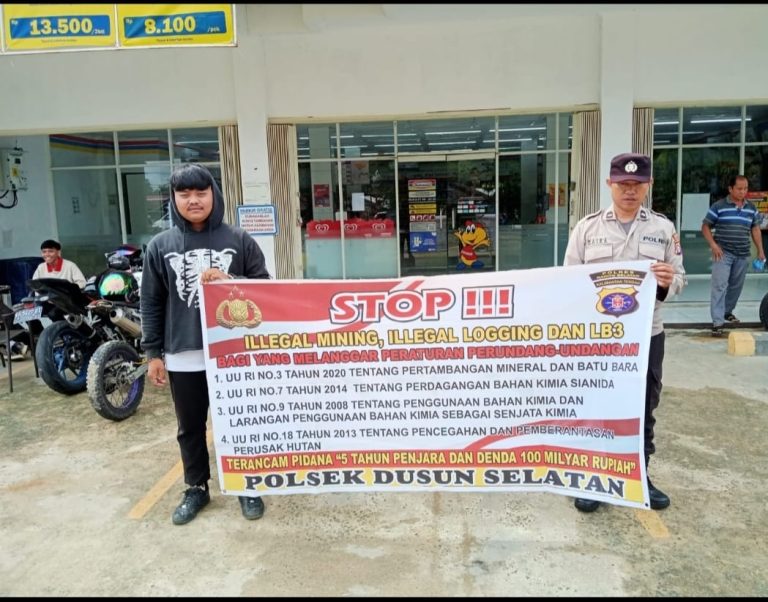 Cegah Penambangan Ilegal, Polsek Dusun Selatan Gencar Beri Imbauan Dengan Warga Masyarakat