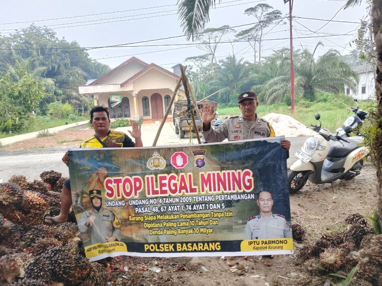 Polsek Basarang Sosialisi Larangan Ilegal Mining Di Wilayah Hukumnya